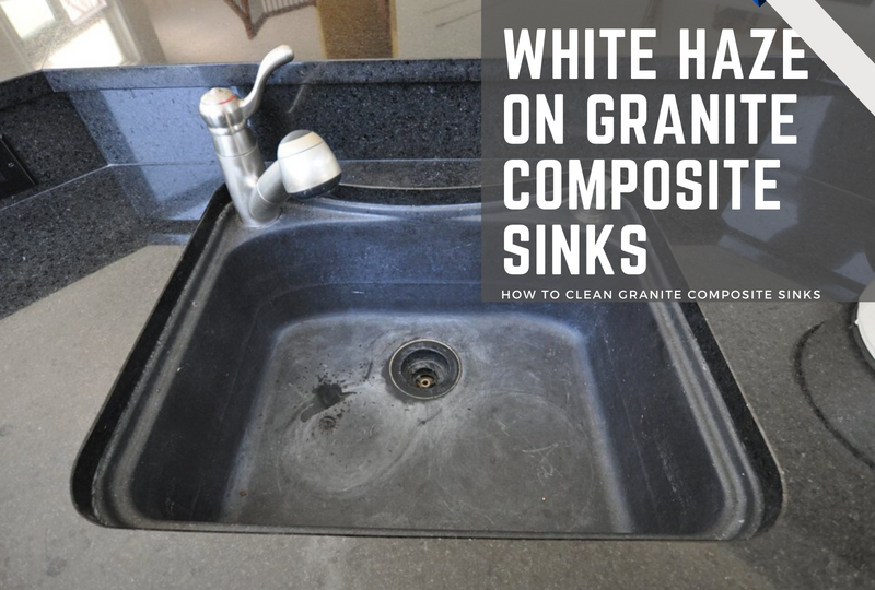 bathroom sink has white stains