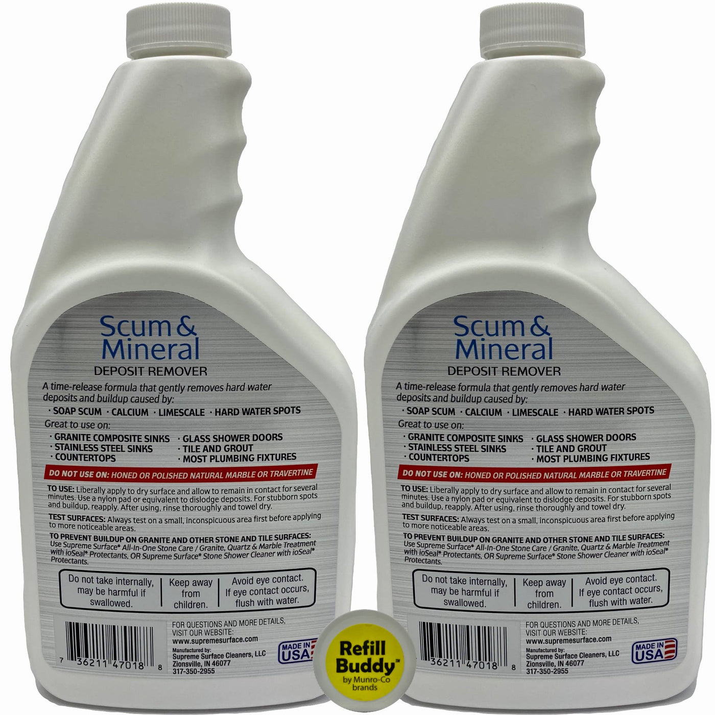 Supreme Surface Daily Stone Cleaner, Refill Buddies (2) Pack – Supreme  Surface Cleaners