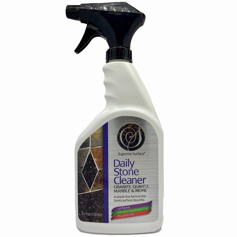 An image of Supreme Surface Daily Stone Cleaner for Granite Quartz Marble & More, 24 fl oz Spray